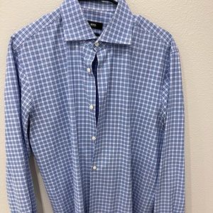 Hugo Boss Sharp Fit Blue dress shirt size 16. 34/35